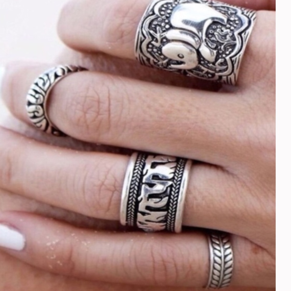 Set of 4 Boho Rings